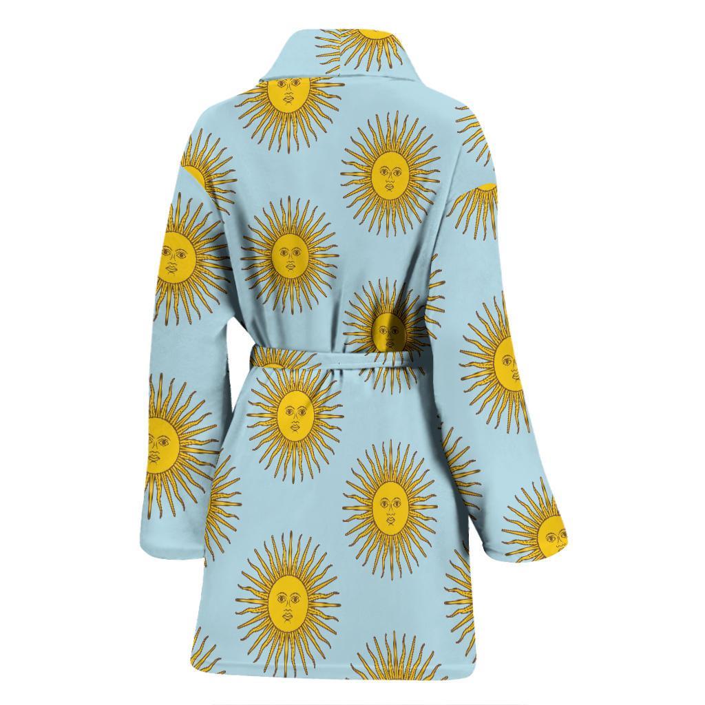 Sun Print Pattern Women Long Robe-grizzshop