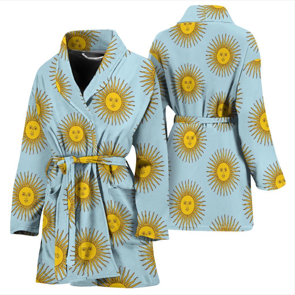 Sun Print Pattern Women Long Robe-grizzshop