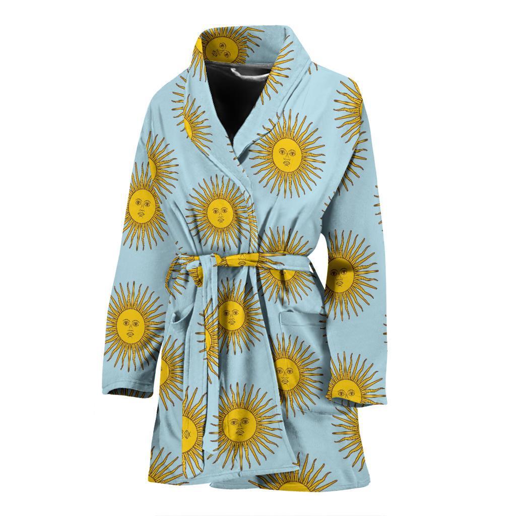 Sun Print Pattern Women Long Robe-grizzshop
