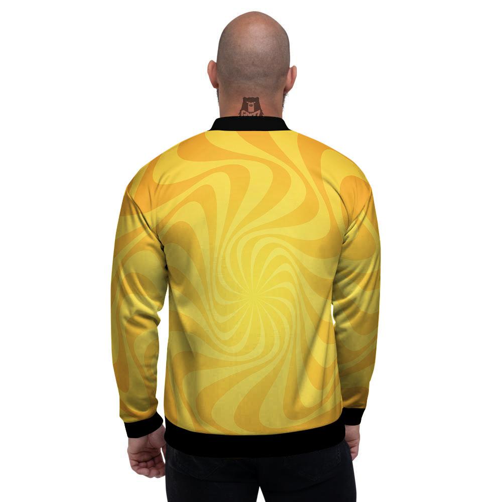 Sun Psychedelic Burning Print Men's Bomber Jacket-grizzshop