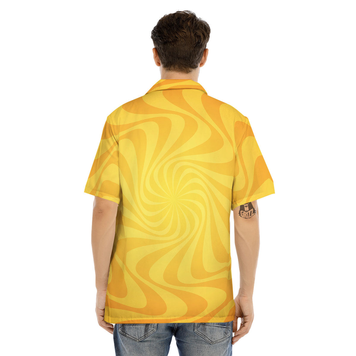 Sun Psychedelic Burning Print Men's Hawaiian Shirt-grizzshop