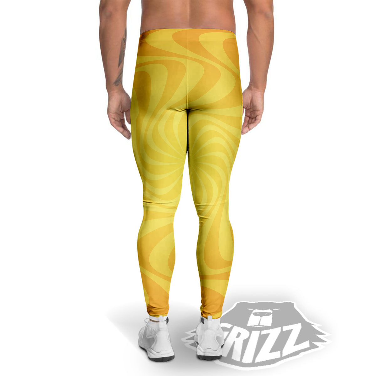 Sun Psychedelic Burning Print Men's Leggings-grizzshop