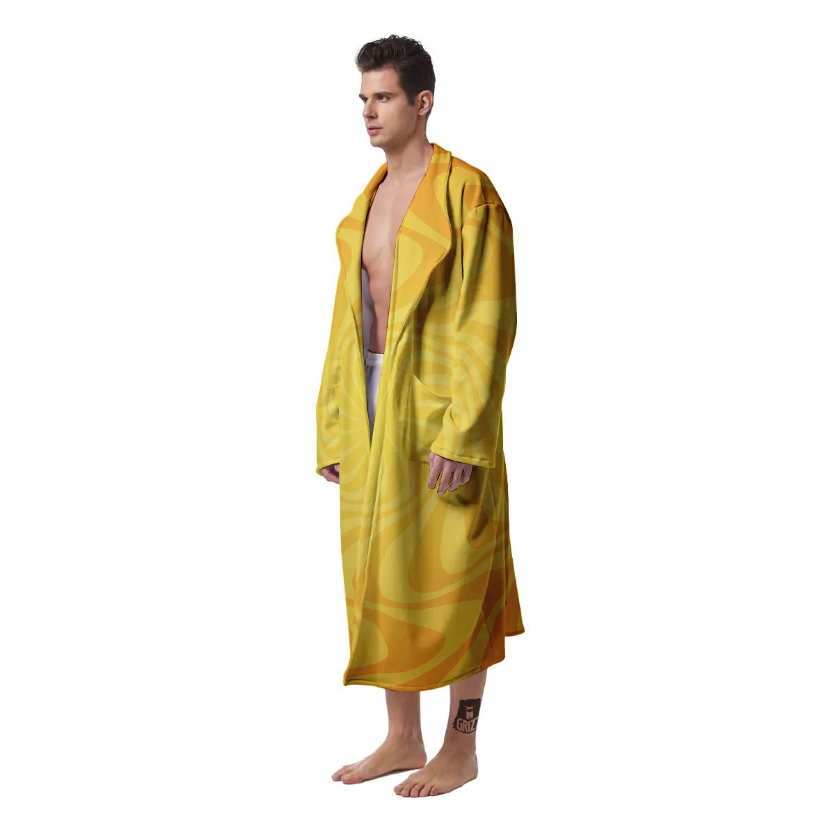 Sun Psychedelic Burning Print Men's Robe-grizzshop
