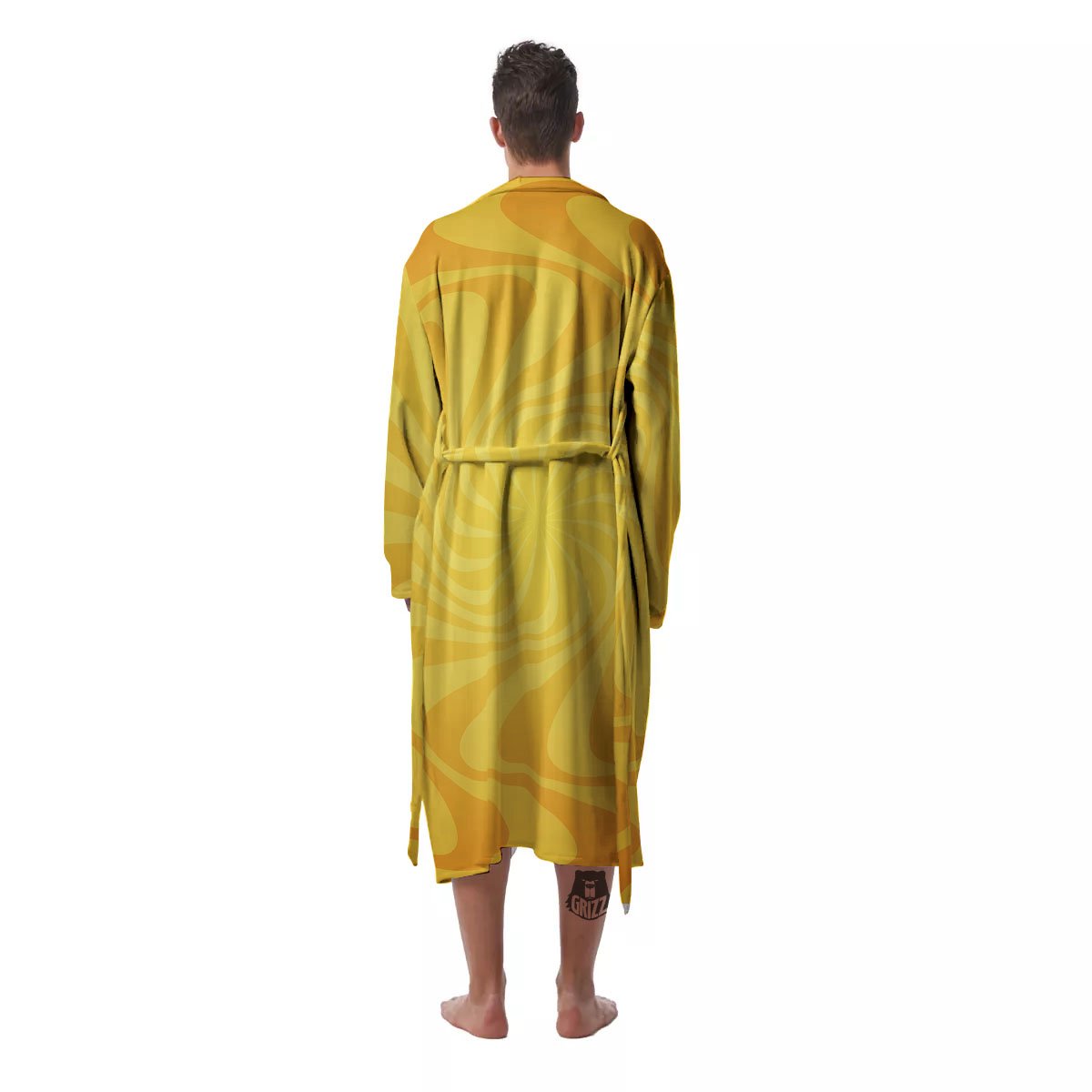 Sun Psychedelic Burning Print Men's Robe-grizzshop