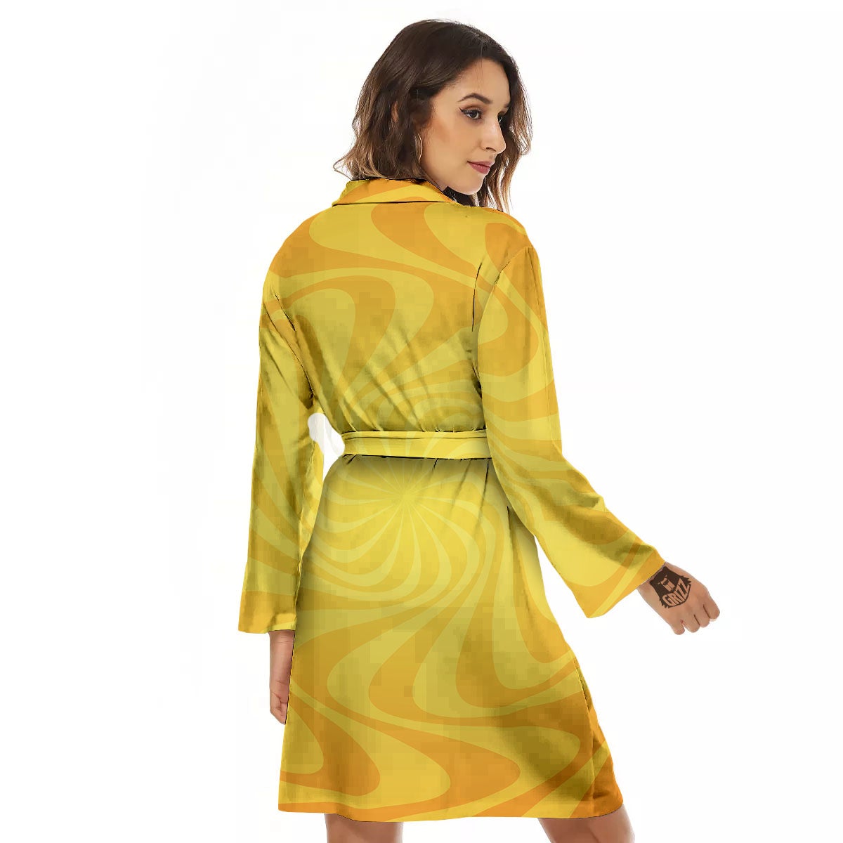 Sun Psychedelic Burning Print Women's Robe-grizzshop