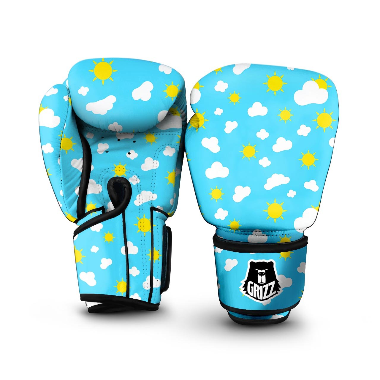Sun Shiny Print Pattern Boxing Gloves-grizzshop