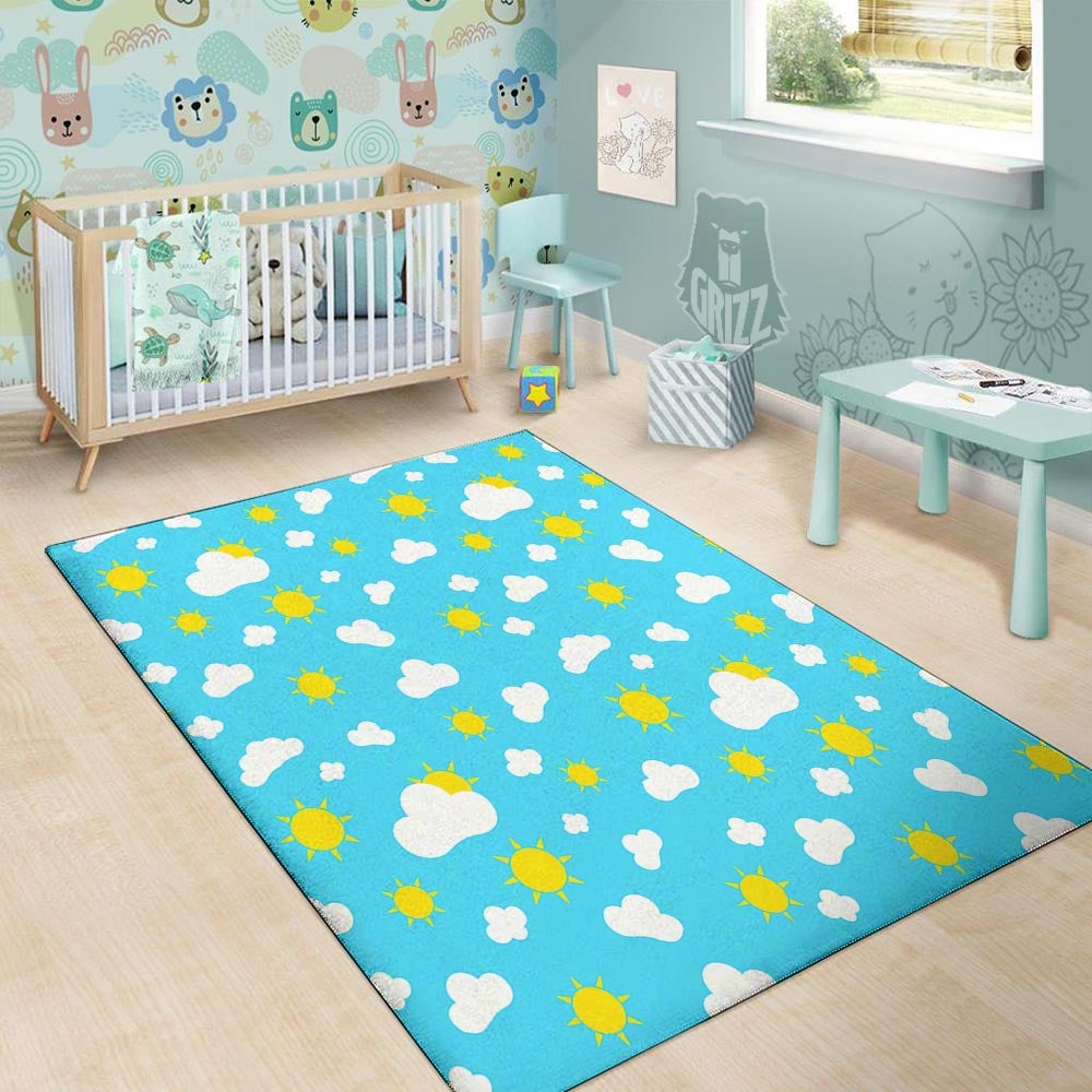 Sun Shiny Print Pattern Floor Mat-grizzshop