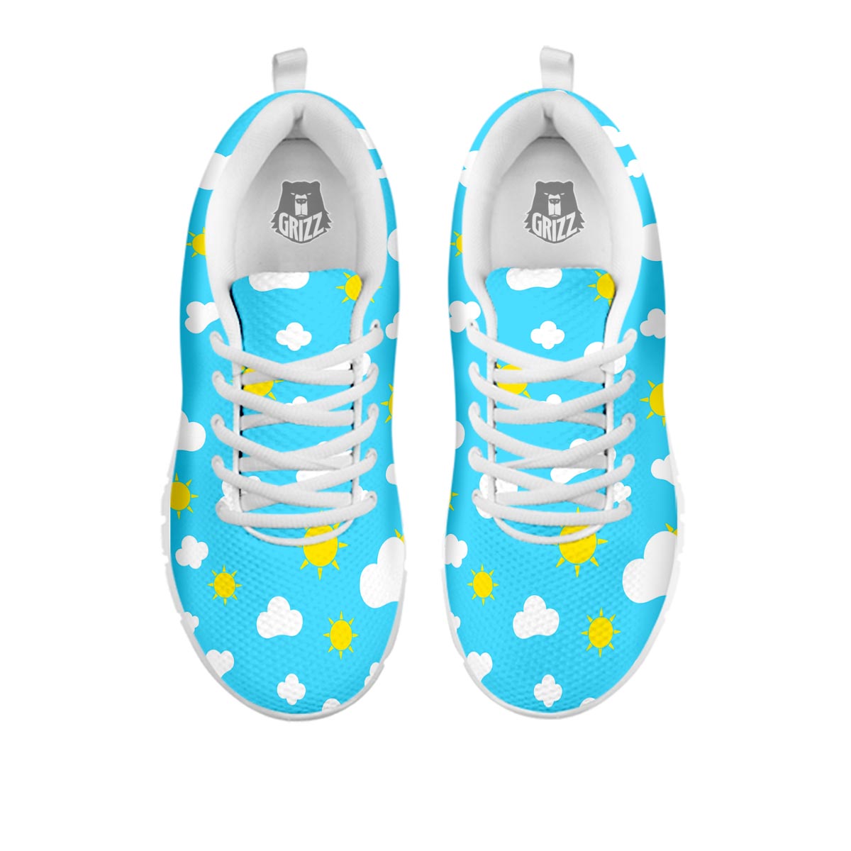 Sun Shiny Print Pattern White Sneaker-grizzshop