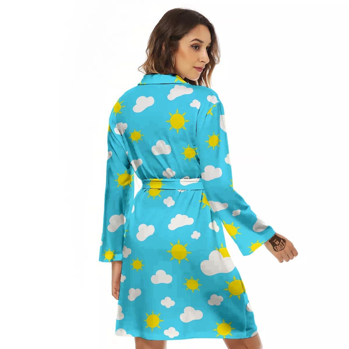 Sun Shiny Print Pattern Women's Robe-grizzshop