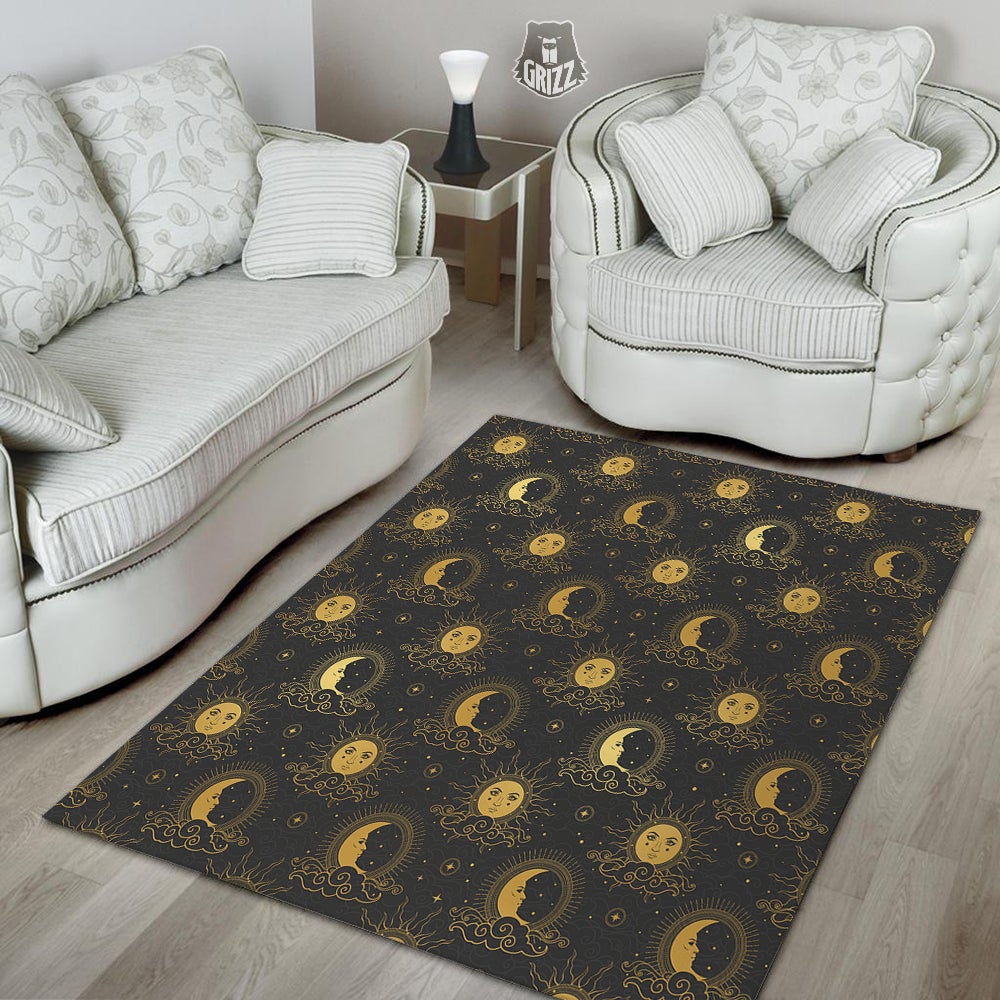 Sun Vintage Print Pattern Floor Mat-grizzshop