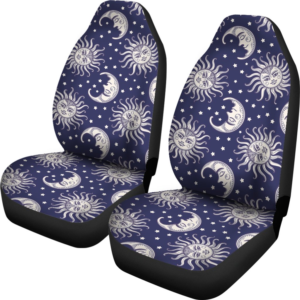 Sun Moon Pattern Print Universal Fit Car Seat Covers-grizzshop