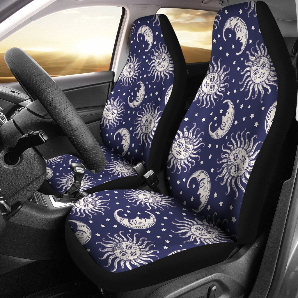 Sun Moon Pattern Print Universal Fit Car Seat Covers-grizzshop