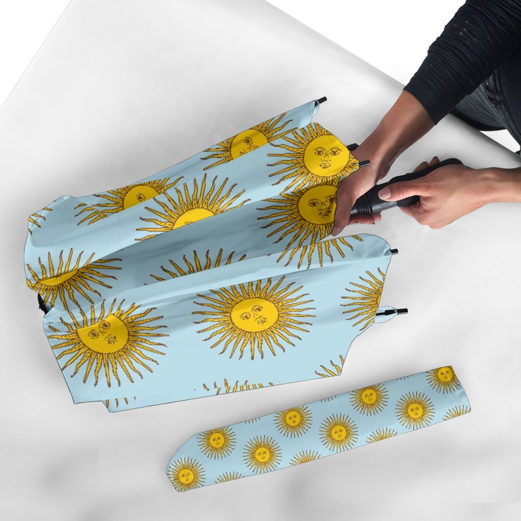 Sun Print Pattern Automatic Foldable Umbrella-grizzshop