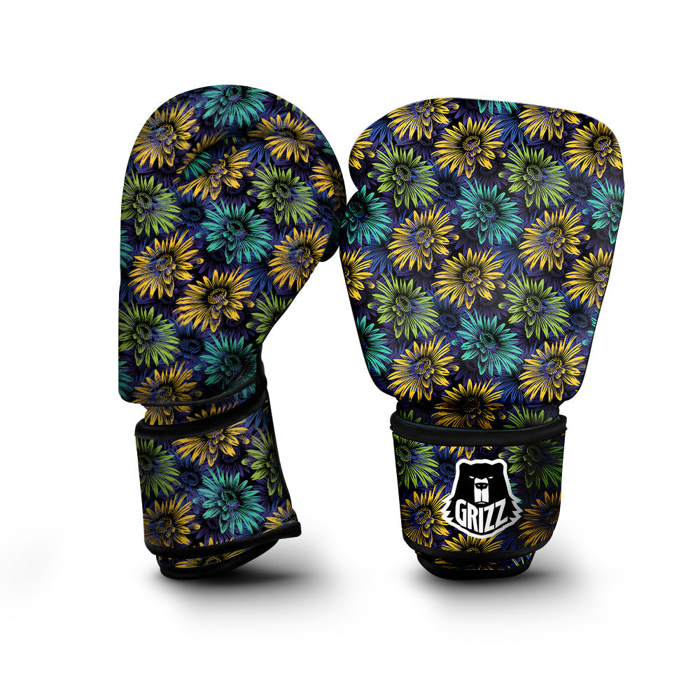 Sunflower Abstract Print Pattern Boxing Gloves-grizzshop
