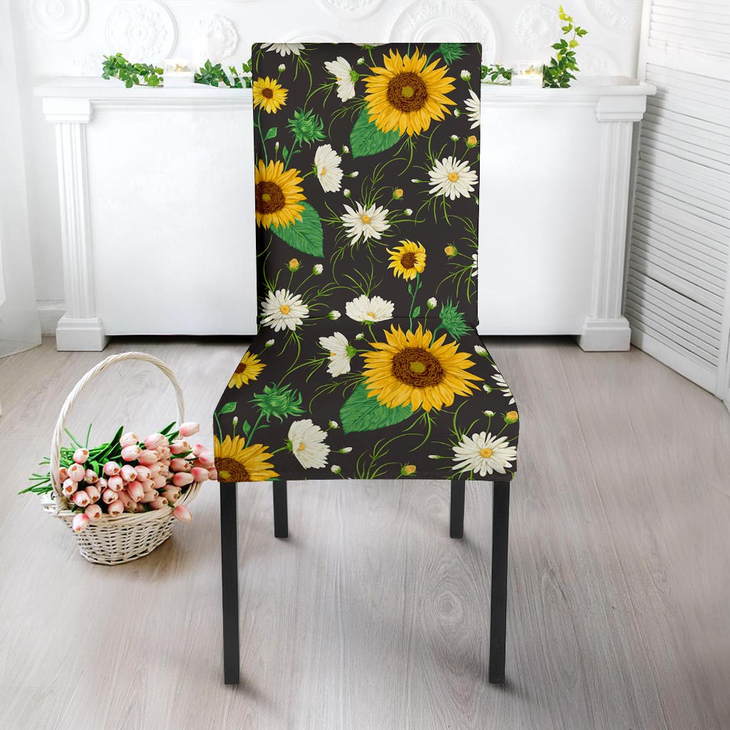 Sunflower And Chamomile Chair Cover-grizzshop