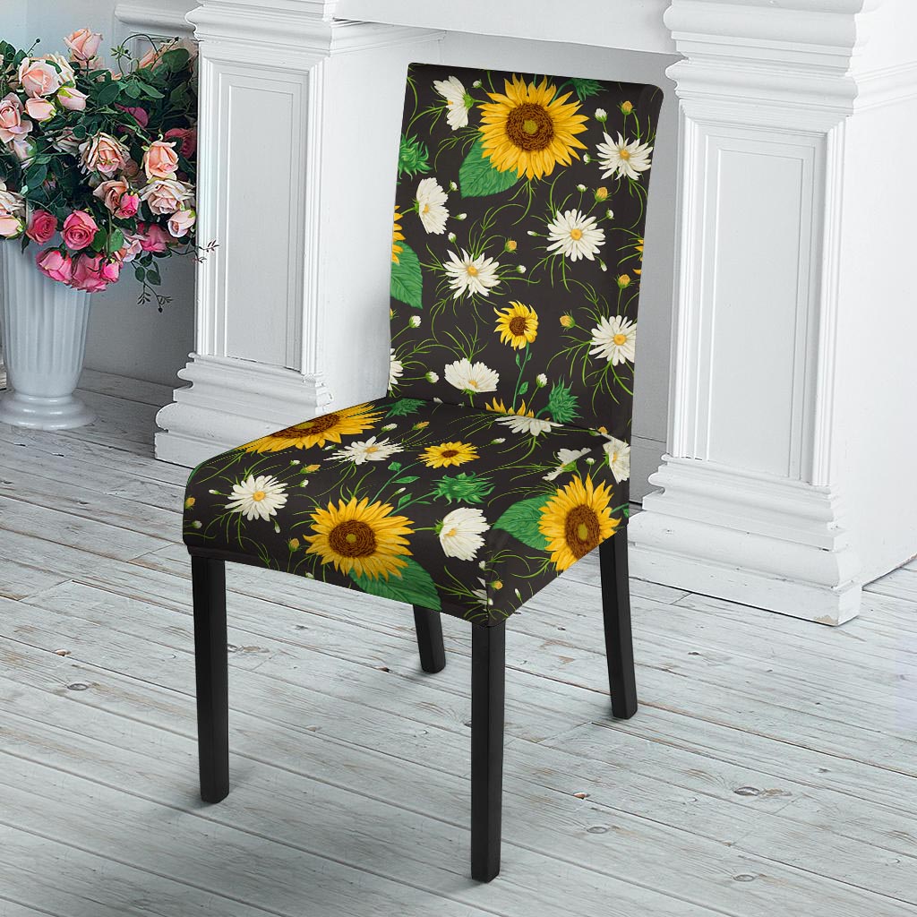 Sunflower And Chamomile Chair Cover-grizzshop