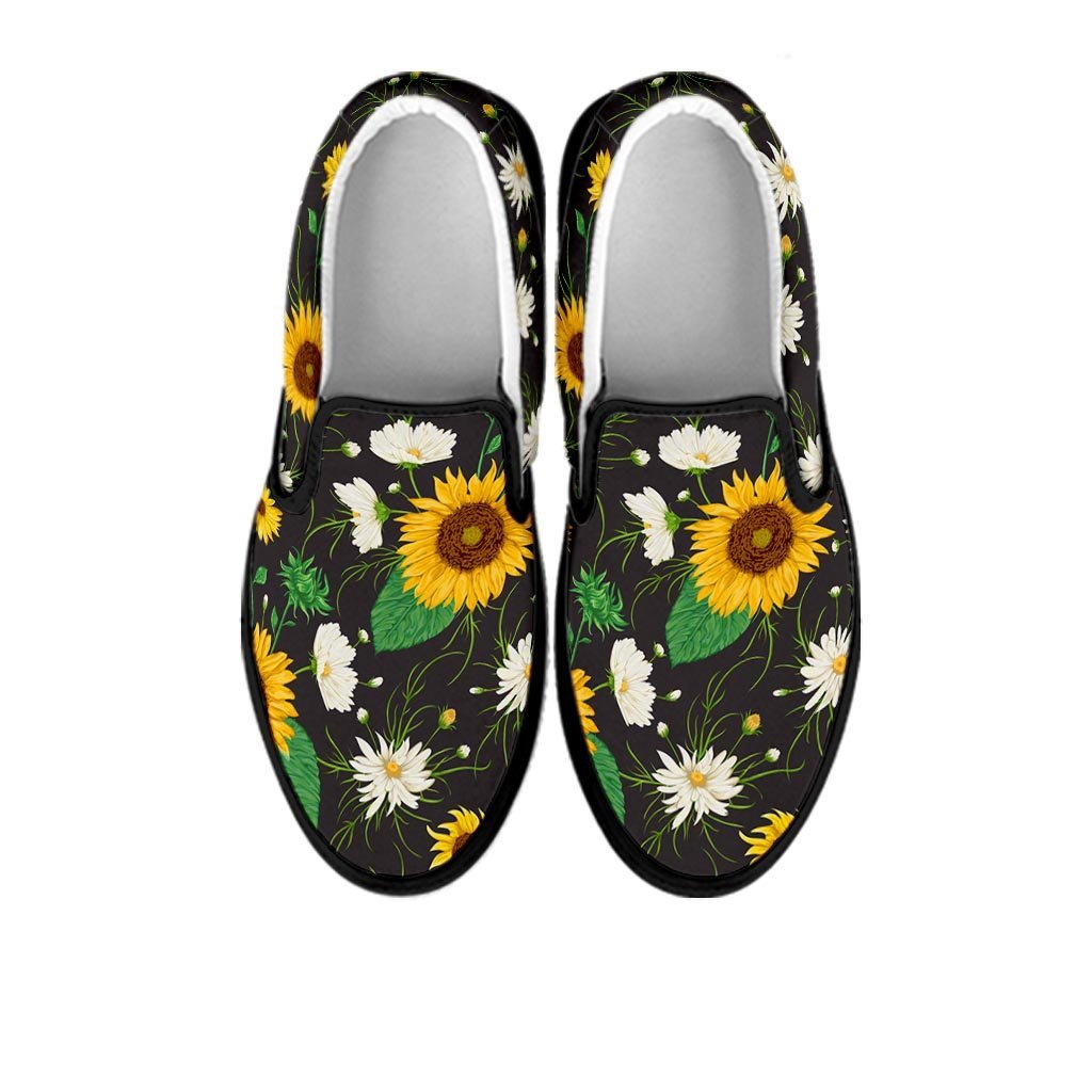 Sunflower And Chamomile Women's Slip On Sneakers-grizzshop