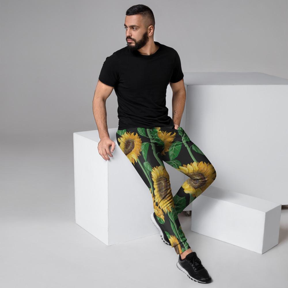Sunflower Black Print Men's Joggers-grizzshop