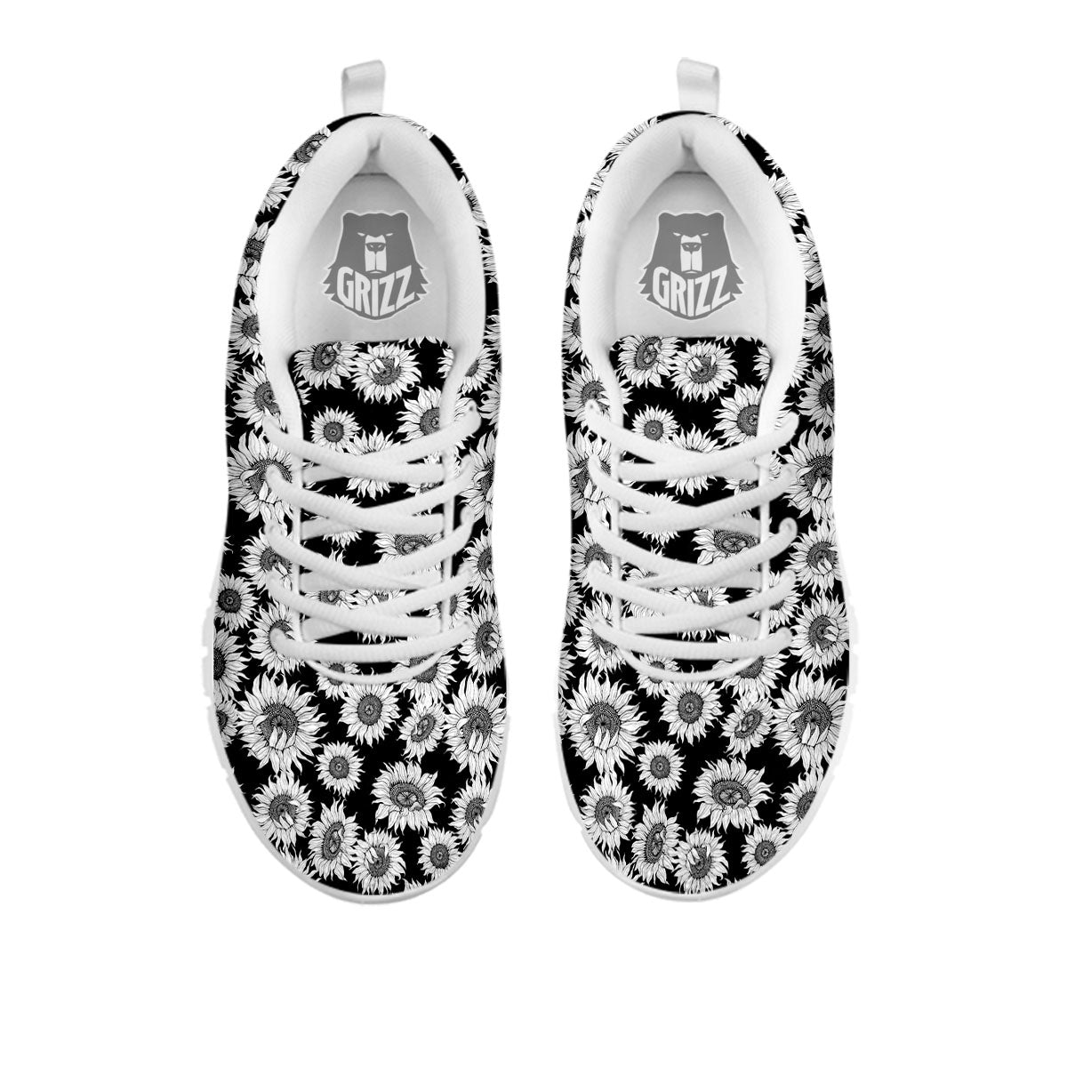 Sunflower Black Print Pattern White Sneaker-grizzshop