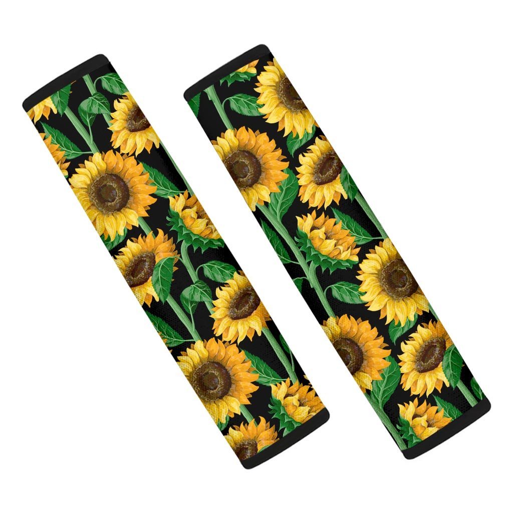 Sunflower Black Print Seat Belt Cover-grizzshop