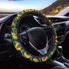Sunflower Black Print Steering Wheel Cover-grizzshop