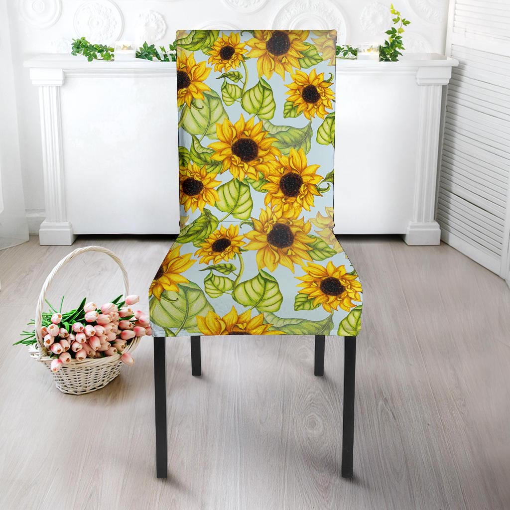 Sunflower Blue Chair Cover-grizzshop