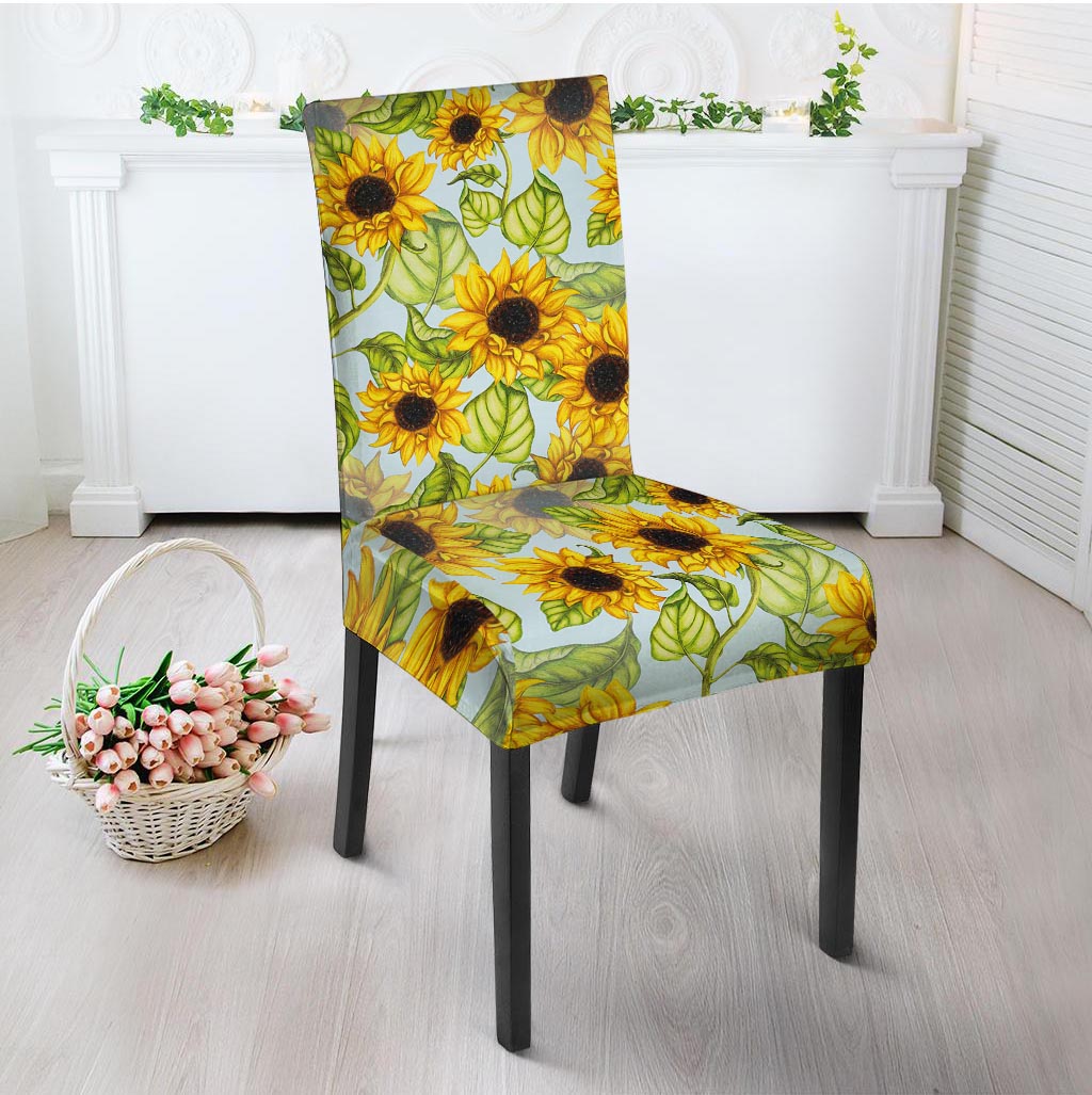 Sunflower Blue Chair Cover-grizzshop