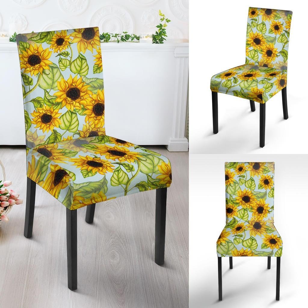 Sunflower Blue Chair Cover-grizzshop
