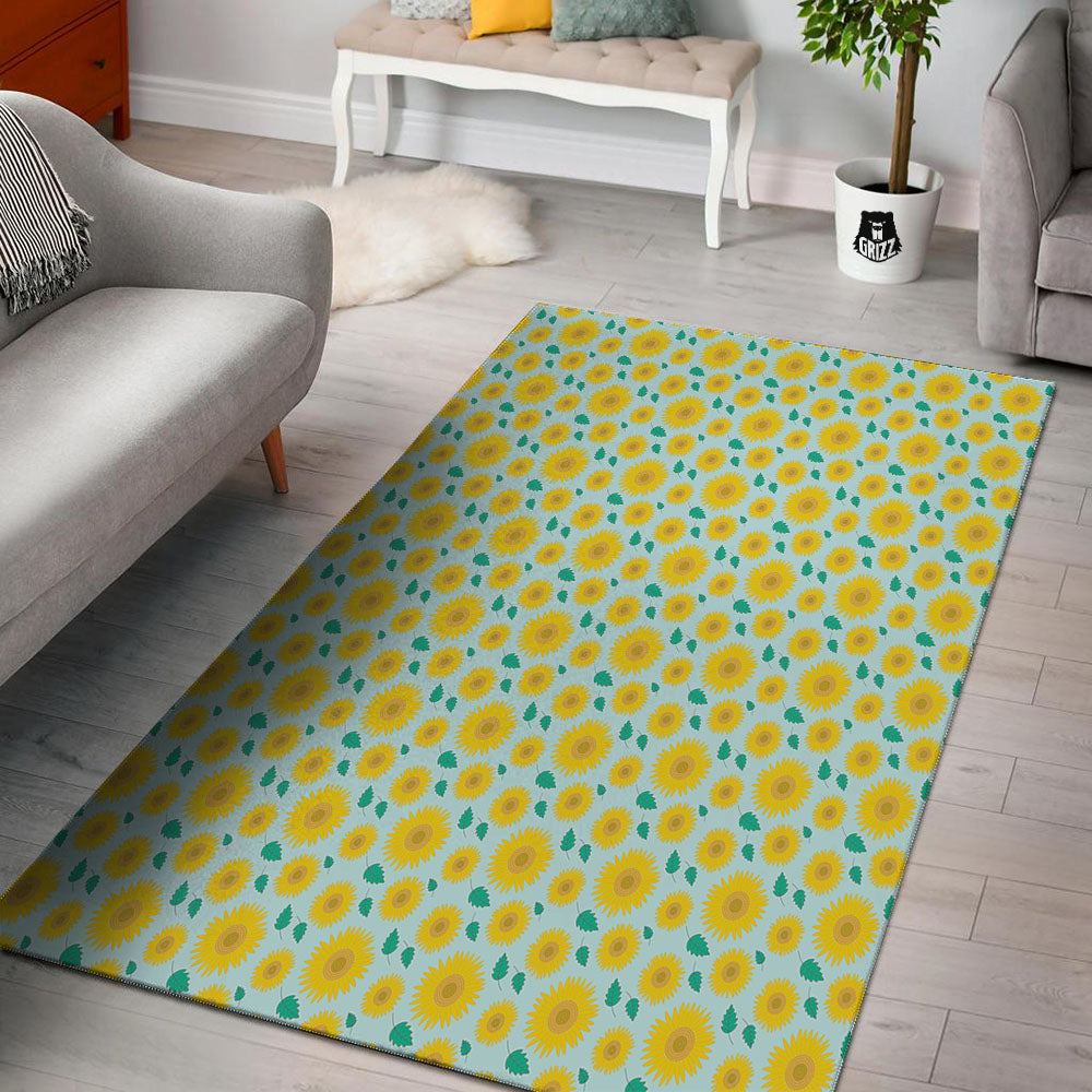Sunflower Blue Cute Print Pattern Floor Mat-grizzshop