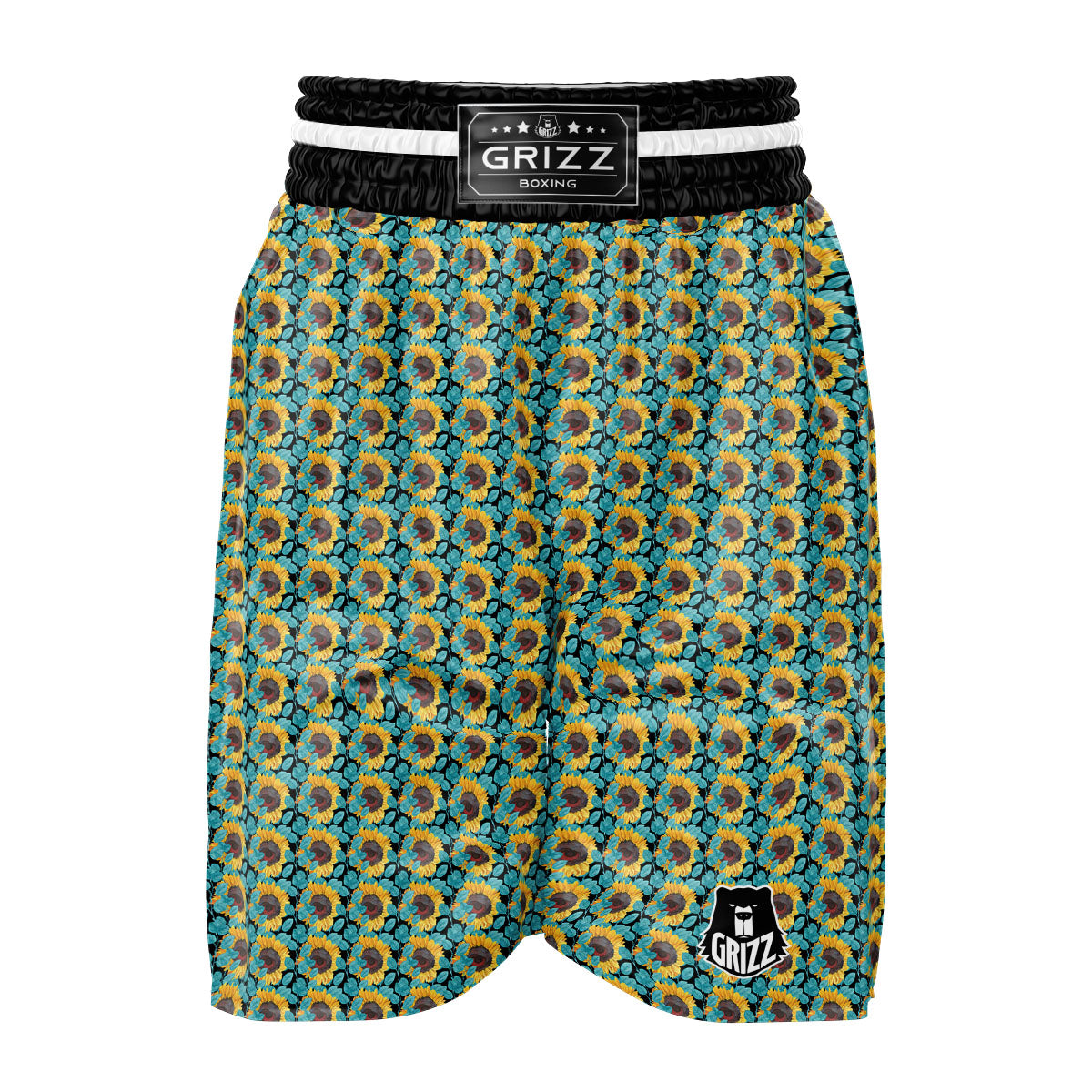 Sunflower Blue Print Pattern Boxing Shorts-grizzshop