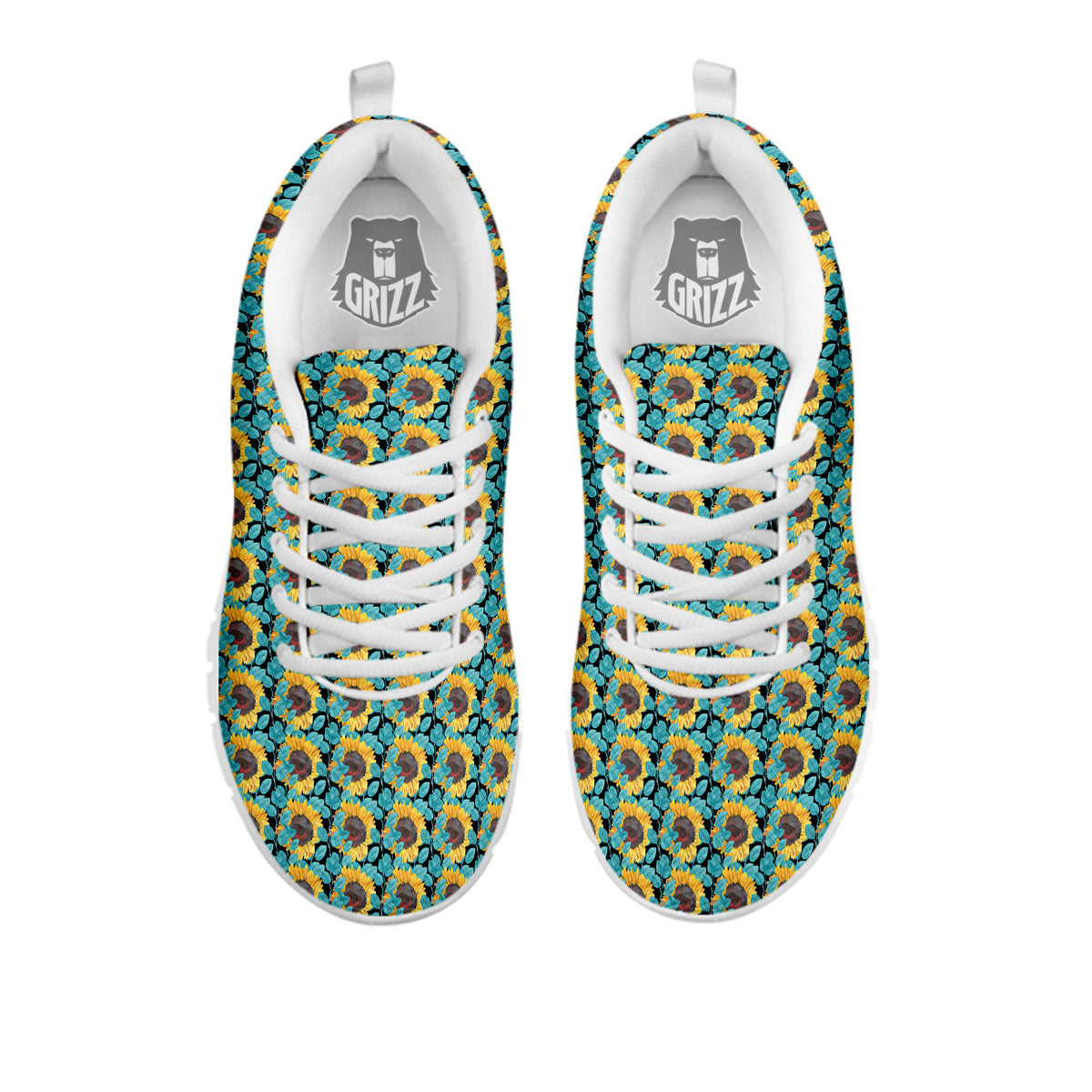 Sunflower Blue Print Pattern White Sneaker-grizzshop