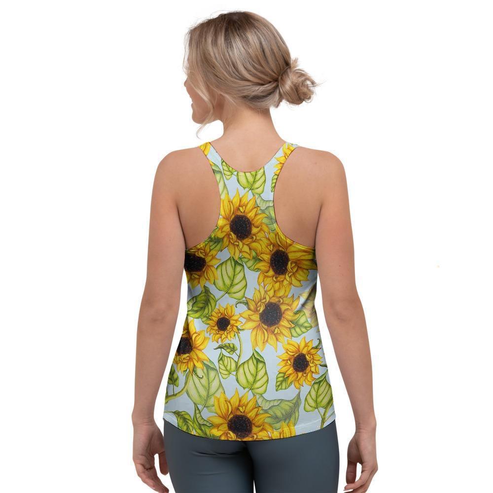 Sunflower Blue Women's Racerback Tank Top-grizzshop