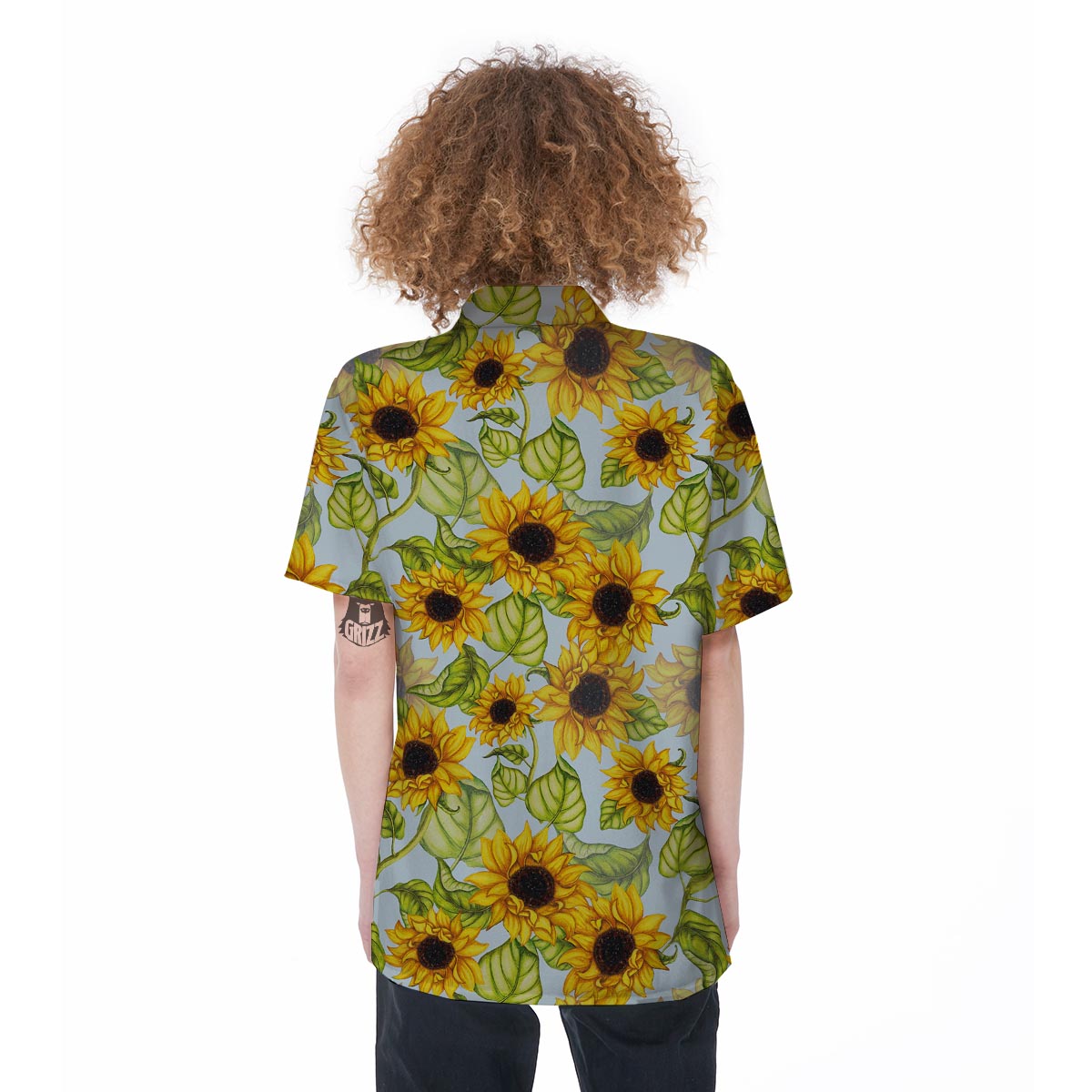 Sunflower Blue Women's Short Sleeve Shirts-grizzshop