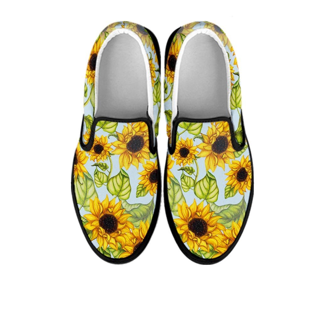 Sunflower Blue Women's Slip On Sneakers-grizzshop