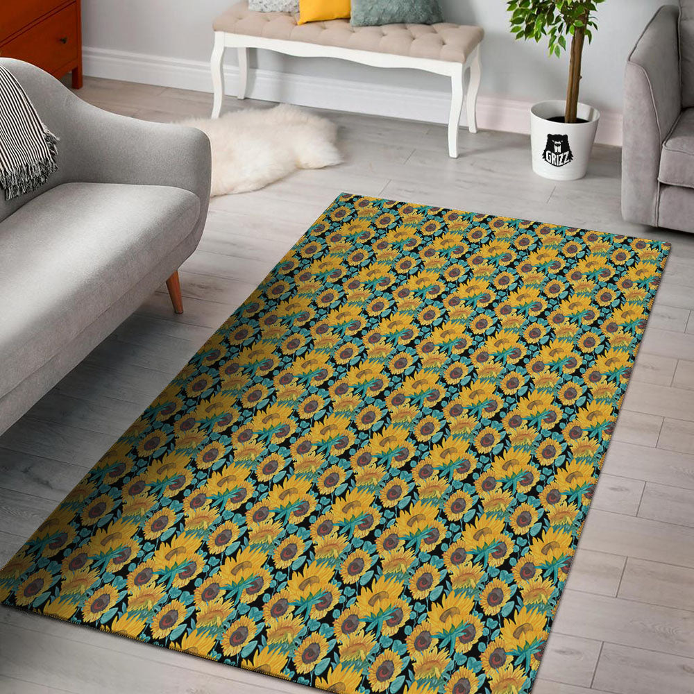 Sunflower Bright Print Pattern Floor Mat-grizzshop