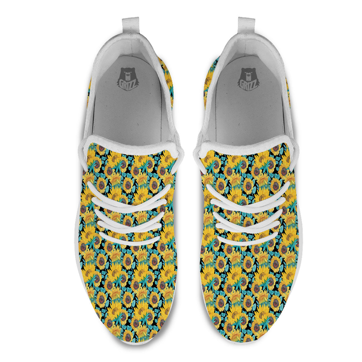 Sunflower Bright Print Pattern White Athletic Shoes-grizzshop