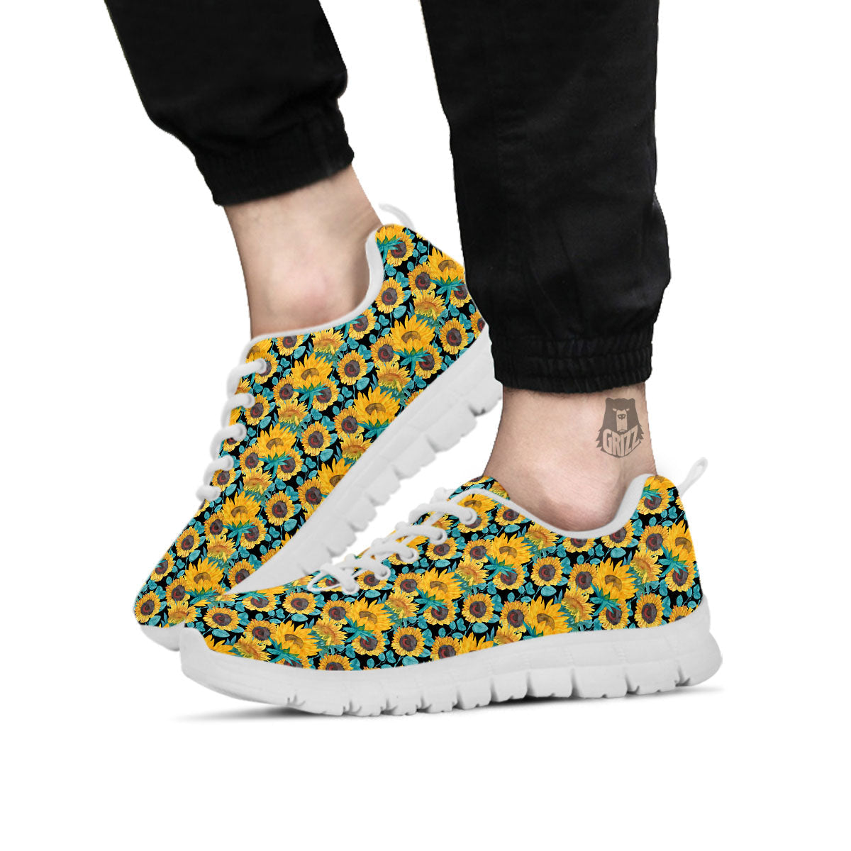 Sunflower Bright Print Pattern White Sneaker-grizzshop