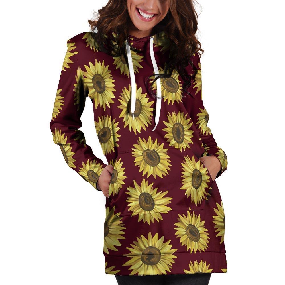 Sunflower Brown Hoodie Dress-grizzshop