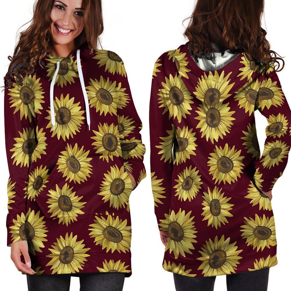 Sunflower Brown Hoodie Dress-grizzshop