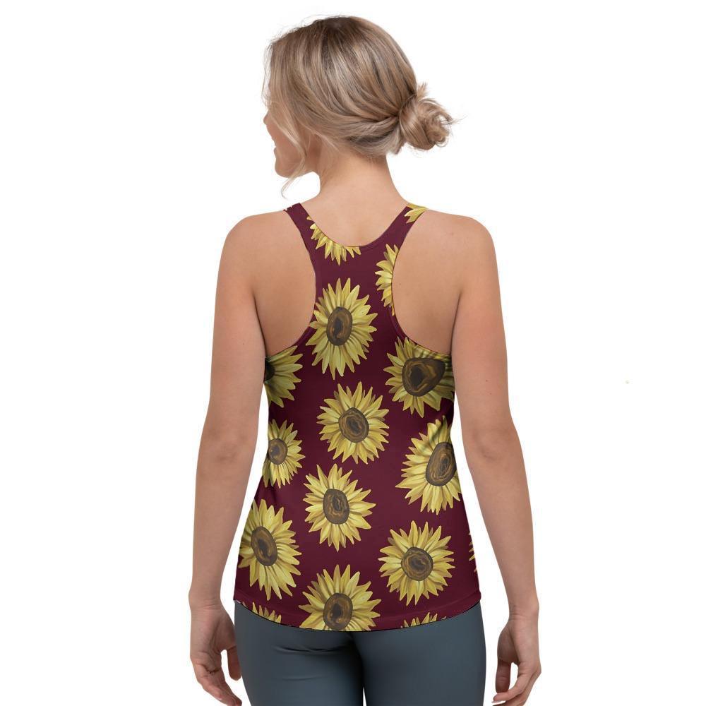 Sunflower Brown Women's Racerback Tank Top-grizzshop