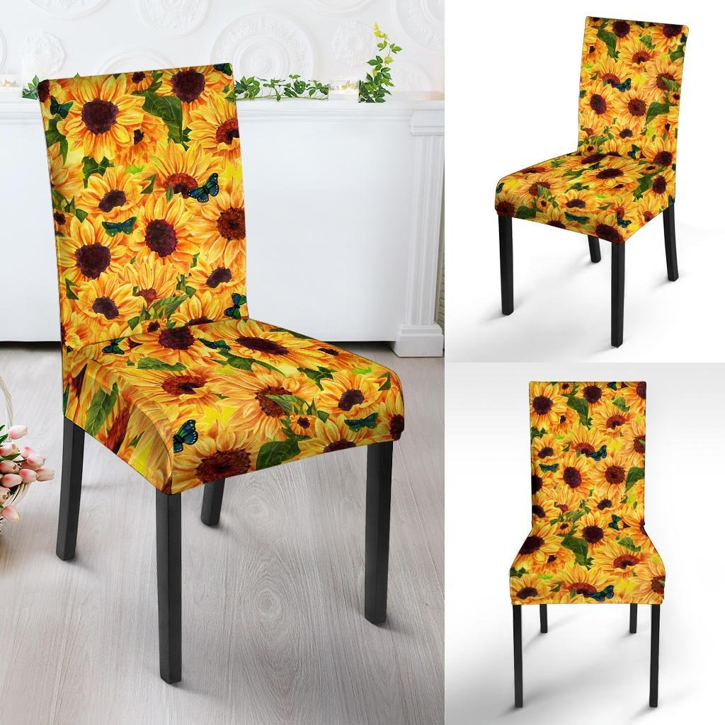 Sunflower Butterfly Chair Cover-grizzshop
