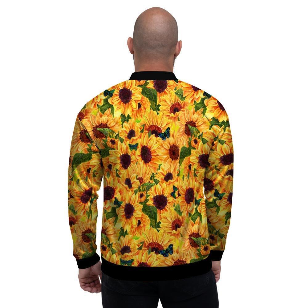 Sunflower Butterfly Men's Bomber Jacket-grizzshop