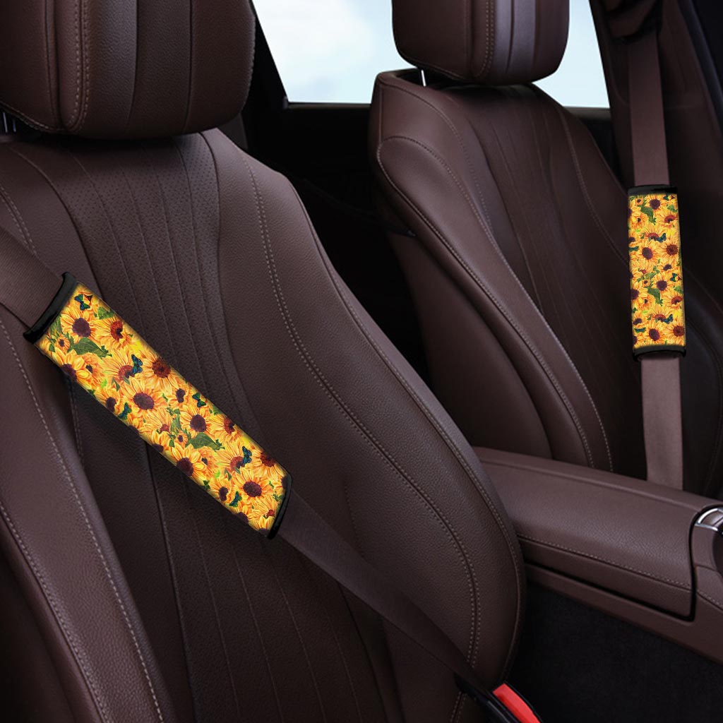 Sunflower Butterfly Seat Belt Cover-grizzshop