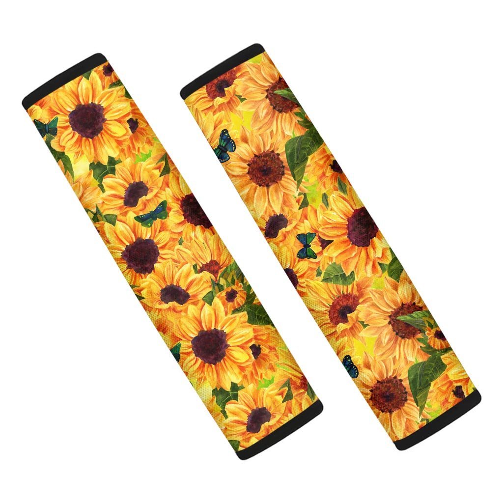 Sunflower Butterfly Seat Belt Cover-grizzshop