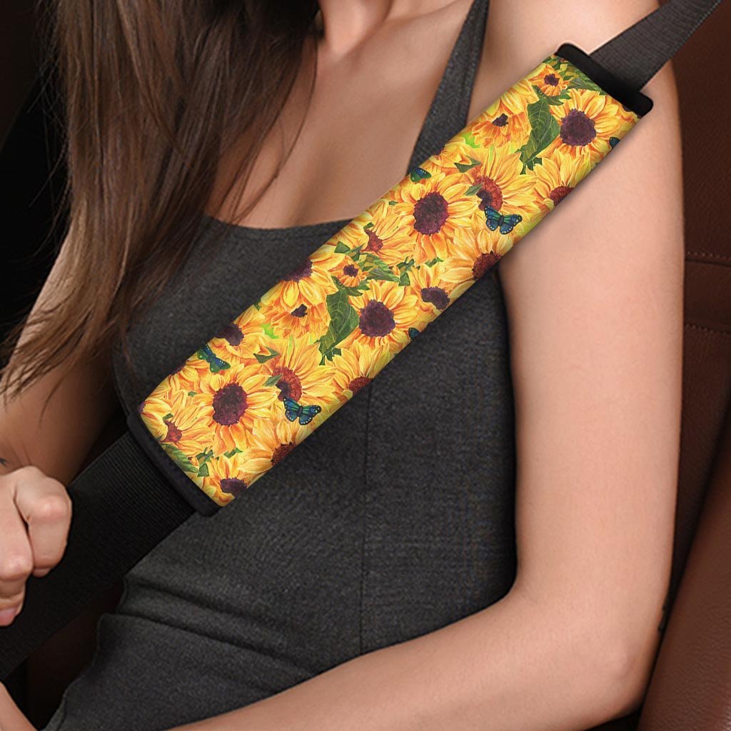 Sunflower Butterfly Seat Belt Cover-grizzshop