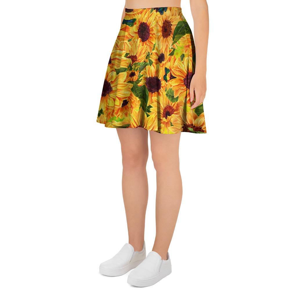 Sunflower Butterfly Women's Skirt-grizzshop