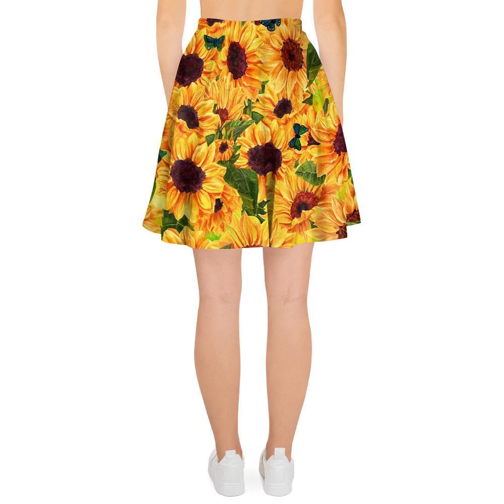 Sunflower Butterfly Women's Skirt-grizzshop