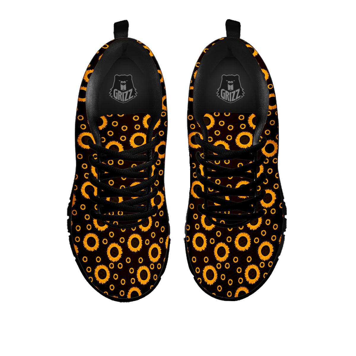 Sunflower Dark Print Pattern Black Sneaker-grizzshop
