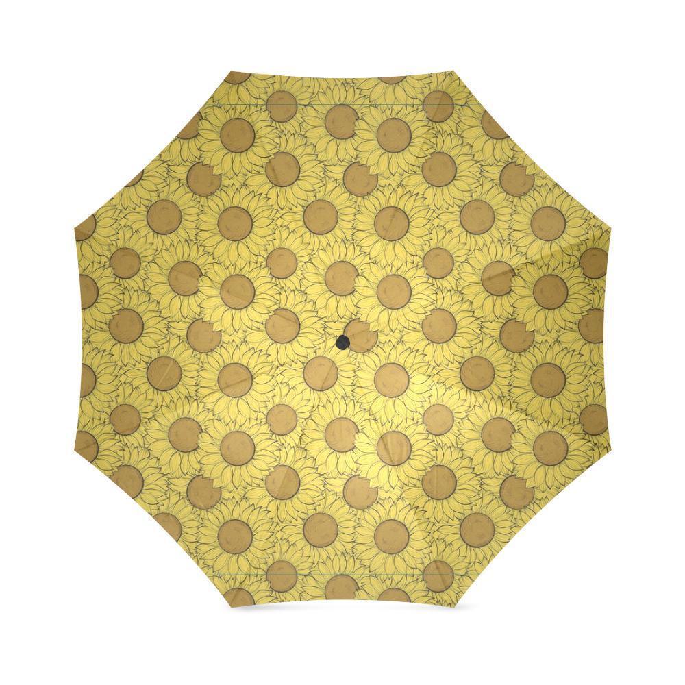 Sunflower Drawing Print Pattern Foldable Umbrella-grizzshop