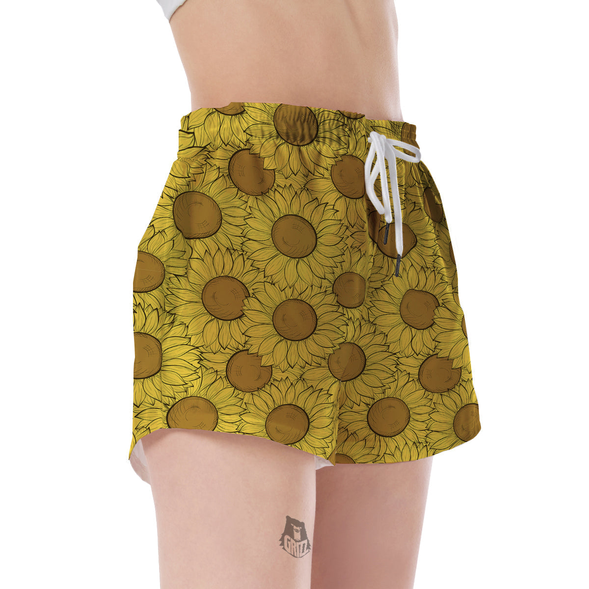 Sunflower Drawing Print Pattern Women's Shorts-grizzshop